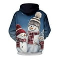 thumbnail image 4 of Ounisa Women's Novelty Christmas Santa Claus Snowman Print Hoodies Long Sleeve Hooded Sweatshirt Jacket with Pocket, 4 of 8