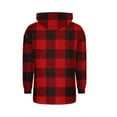 thumbnail image 6 of Christmas Women's Plaid Printed Fleece Thick Coats, Button-Down Hooded Sweater with Pockets, Fall Causual Outfits, 6 of 7