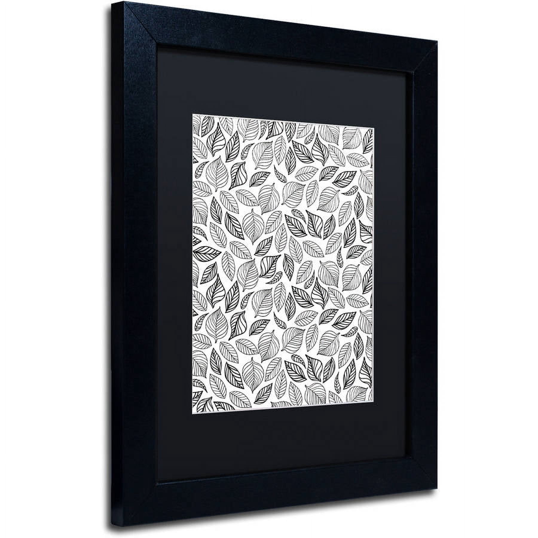 Trademark Fine Art "October Leaves" Canvas Art by Elizabeth Caldwell, Black Matte, Black Frame