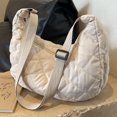 thumbnail image 3 of Bolso Mujer Abajo Media Luna Acolchado Messenger Suave Trabajo Viaje Beige, 3 of 9