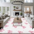 thumbnail image 3 of Area Rug for Living Room, Valentine's Day Non-Slip Indoor Ex Large Carpet for Bedroom/Dining Room, Pink Bows Shining Stars Simple Art Washable Low-Profile Rectangle Floor Runner Rugs - 8 x 10 Ft, 3 of 7