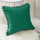 thumbnail image 4 of 2er Set Samt Kissen mit Pompoms Einfarbig Kissenbezüge Dekorative Kissenhülle Kopfkissen Sitzkissen Dekokissen Couchkisen für Sofa Schlafzimmer Büro 45X45cm, 4 of 6