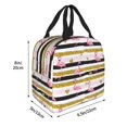 thumbnail image 4 of Kdxio Gold Glittering Hearts and Flamingos Print Insulated Lunch Bag,Reusable Tote Lunch Box for Women Men,Leakproof Cooler Lunch Bags for Work Office Travel Picnic, 4 of 6