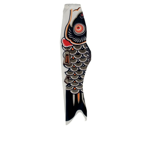 In the Breeze 4782 — Koi Fish Windsock, 24-Inch, Black, Children's Day and Yard Decoration