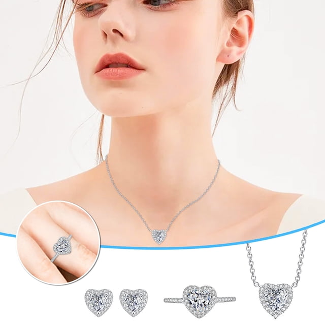 Daisyyozoid Wholesale Collier Pendentif Cœur Clavicule Cristal Éternel pour Dames