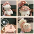 thumbnail image 3 of Botella de Paja de Oso Kawaii Botella de Agua de Oso de Gran Capacidad Vasos Portátiles a Prueba de Fugas Lindas Botellas de Agua con Correa y Pajita para Niños ANGGREK  Otros, 3 of 8