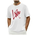 thumbnail image 2 of UVEASISHA Valentine Day T Shirts for Men Short Sleeve Crewneck Tee Love Letter Print Tshirts Casual Regular Fit Gym Workout Shirt Holiday Gifts White XXL, 2 of 5