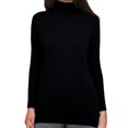 thumbnail image 1 of Comdrip Hauts à Col Roulé pour Femmes Col Haut Asymétrique Chandail à Épaules Tombantes Manches Longues Mode Décontractée chandail-Over Automne 2025, Noir G, 1 of 5