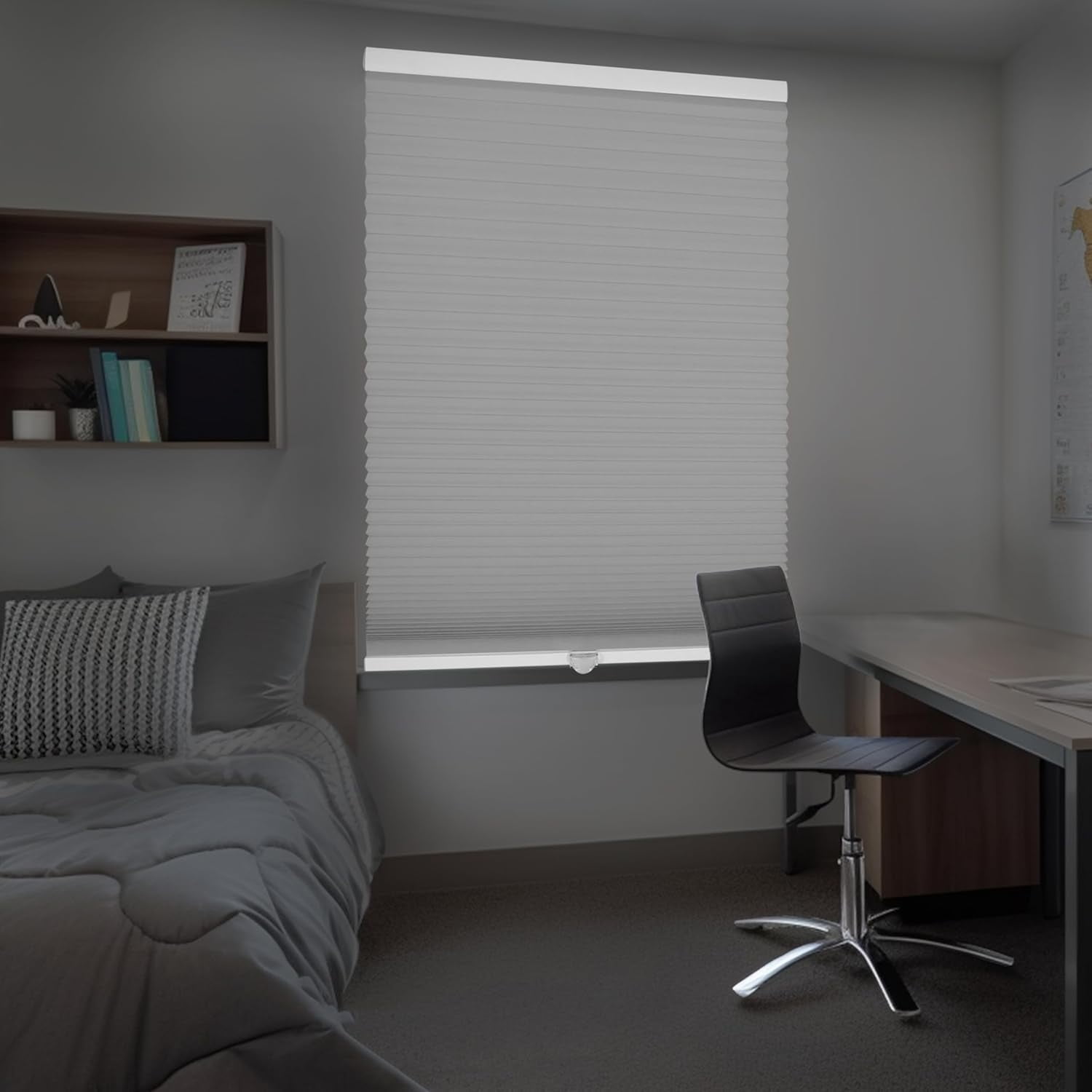 Chicology Grey Cordless Blackout Cellular Shades 60.5 in. W x 48 in. L