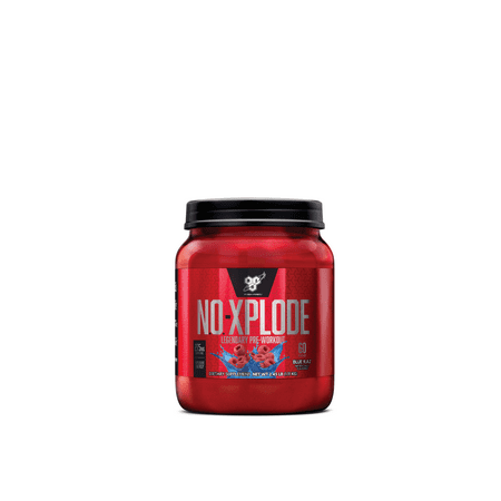 BSN N.O. Xplode Nitric Oxide Booster + Pre Workout Powder, Blue Raz, 60 (Best Workout For 60 Year Old Man)