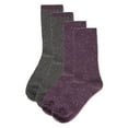 thumbnail image 4 of MeMoi Speckled Colorblock Cotton Blend Crew Sock 2 Pair Pack - Womens - Female, 9-11, Majolica Blue, 4 of 4