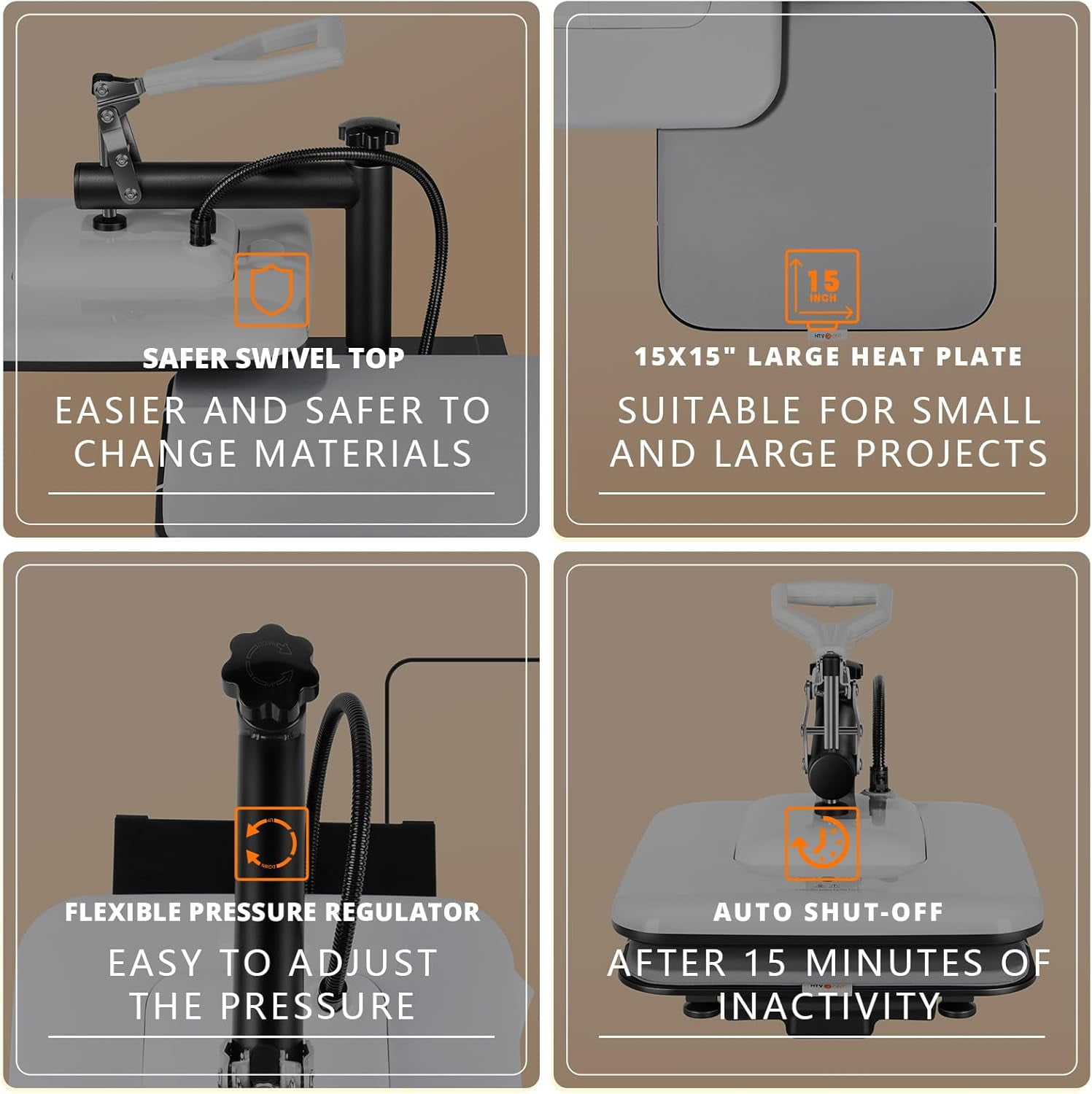 HTVRONT Heat Press Machine for T Shirts - 15x15 Swing Away Shirt Press Machine - Home Professional Heat Press for Sublimation, Heat Transfer Projects