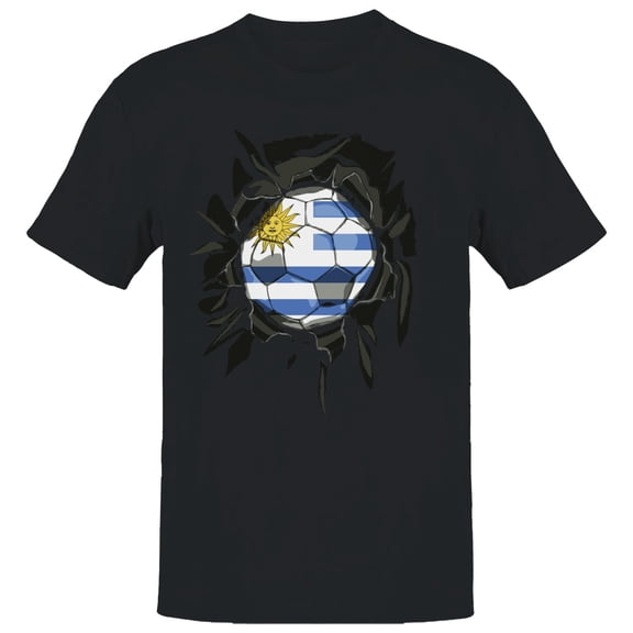 Uruguay Soccer Breakout Men's Black T-shirt