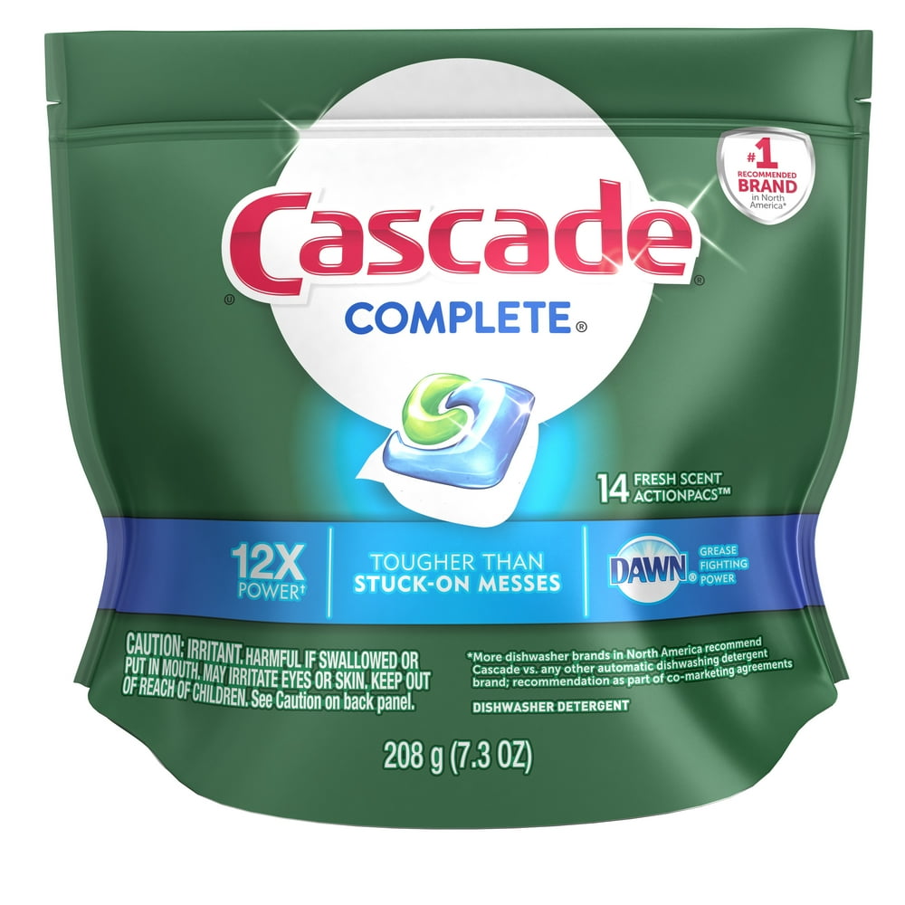 Cascade Complete Fresh Scent ActionPacs Dishwasher Detergent, 14 Count