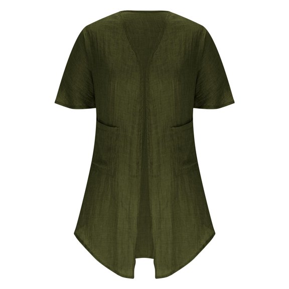 Levmjia Womens Summer Fall Thin Cardigan Loose Fit Cotton and Linen Comfy Flowy Mid-length Cardigans