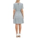 thumbnail image 3 of VESTIDO CORTO DE TIERED MIni INSPIRADO EN CHIC PARA MUJERES, CROCHET BOHO, MANGA CORTA, COLOR AZUL GRIS, 3 of 6