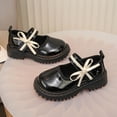 thumbnail image 5 of Black Toddler Girls Solid Color Mary Jane Flats Black Spring Summer Soft Sole Cute School Shoes Pu Leather For Kids, 5 of 9
