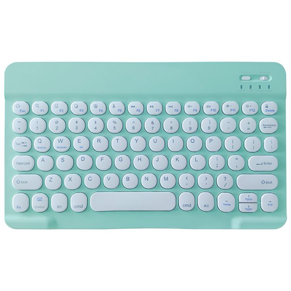 COM1950s Tablet with Keyboard, Wireless Bluetooth Keyboard, Bluetooth Keyboard Color Backplane Keyboard Round Cap Keyboard Portable Bt Wireless Keyboard for Android Pc Tablet
