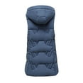 thumbnail image 5 of Stichou Long Puffer Vest for Women Padded Sleeveless Hooded Jackets Winter Trendy Zip Up Coat Jacket Quilted Warm Outerwear Blue 2XL, 5 of 7