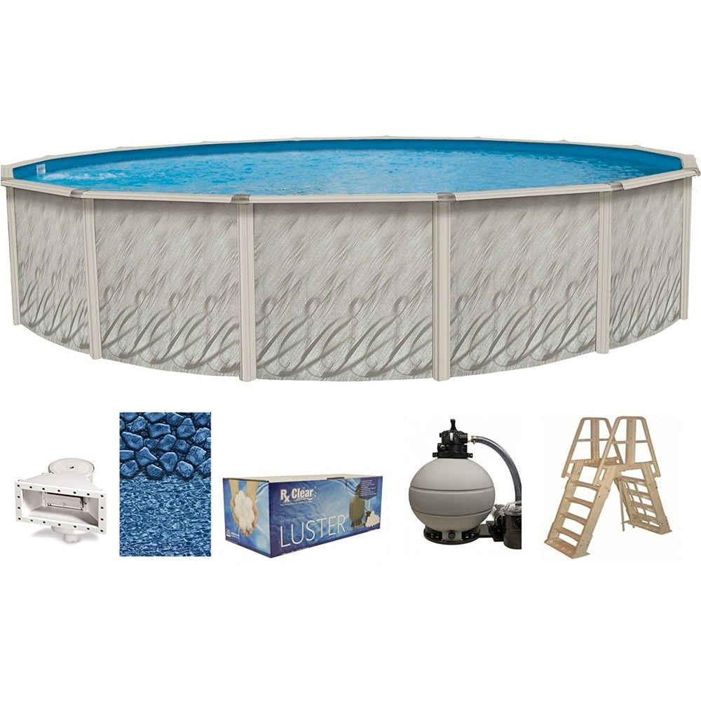 Meadows Round AboveGround Swimming Pools Full StartUp Kit {Choose Size}