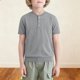 thumbnail image 5 of Camisa de Manga Corta para Niños Niño de Cumpleaños Color Sólido Cuello Redondo Casual Top de Verano Suave, 5 of 7