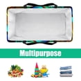 thumbnail image 5 of Peacock Feathers Large Capacity Reusable Foldable Oxford Cloth Storage Bin Shopping Basket Shopping Bag Grocery Bags, 5 of 7