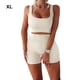 thumbnail image 2 of Toystoory 2 unids/set Jogging ejercicio Fitness mujer chaleco pantalones cortos transpirables Crop Tops pantalones Kit ropa deportiva femenina Uniforme atlético Blanco XL, 2 of 6