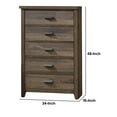 thumbnail image 5 of Chest with 5 Drawers and Wood Grain Details, Brown- Saltoro Sherpi, 5 of 5