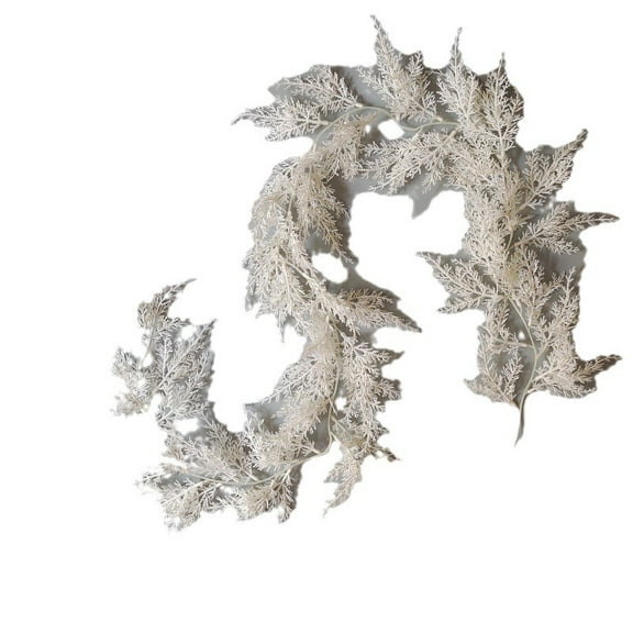 FlareFable 5.9FT White Pine Cypress Christmas Garlands, Artificial Snow Greenery Garland for Decorations, Fake Plants Vines Christmas Decorations for Desk, Front Door, Fireplace & Wall