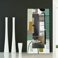 thumbnail image 5 of Empire Art Direct Abstract Rectangular Beveled Wall Mirror on Free Floating Printed Tempered Glass - 36" x 72", 5 of 9