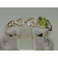 thumbnail image 3 of LBG British Made 925 Sterling Silver Natural Peridot Womens Solitaire Ring - 33 size options - Size 8.75, 3 of 6