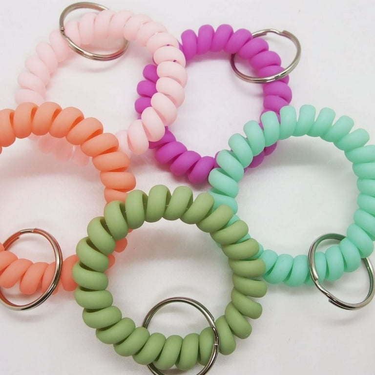 5pcs Wrist Keychain Skin-friendly High Elastic Wrist Coil Keychain Supplies