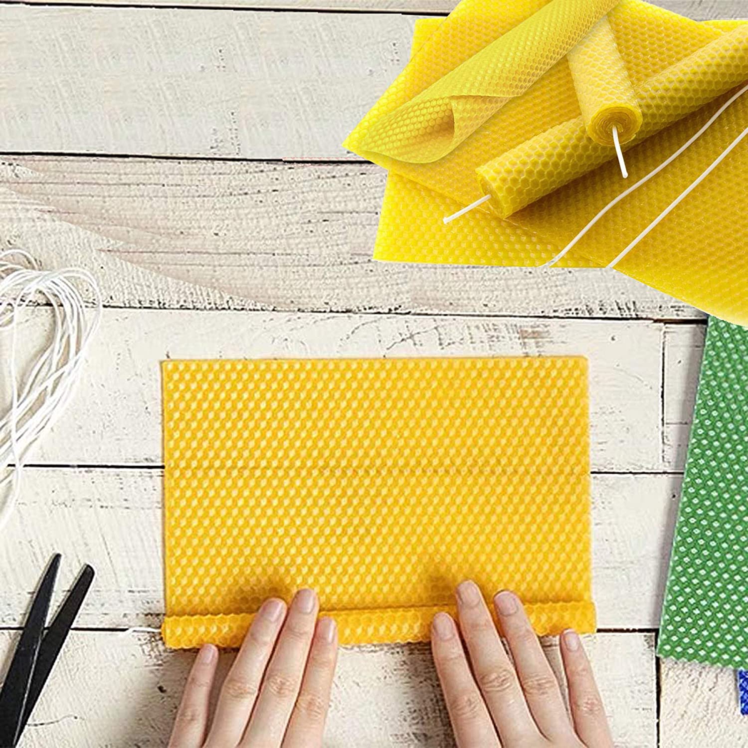 Ludlz Natural Beeswax Sheets Candle Making Kit 10pcs Beeswax Honeycomb  Sheets Wax Foundation Beekeeping Sheets Bee Nest Foundation DIY Candle  Making Kit for Adults and Kids