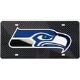 thumbnail image 1 of Seattle Seahawks Carbon Fiber Design Laser License Plate, 1 of 1