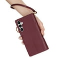 thumbnail image 5 of for Samsung Galaxy S23 FE Wallet case with Card Holder,Phone case RFID Blocking PU Leather Flip Shockproof Cover with Hand Strap Zipper Credit Card Holder Slots for Women Men,Winered, 5 of 7