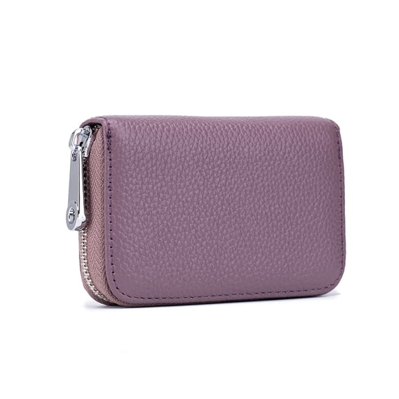 GASTROPOD Genuine Leather Credit Card Holder Wallet,Multi-Slot Accordion Zipper Card Case with RFID Protection