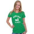 thumbnail image 3 of Feeling Llama Lazy Funny Animal Pun Womens Fitted Plus Size Graphic Tee Brisco Brands 3X, 3 of 5