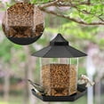 thumbnail image 7 of Bird Feeder for Outside Hanging,Bird Seed for Outside Wild Bird Feeders for Garden Yard Outdoor Decoration,Round Roof Design for Sun-Proof and Rainproof, Gray, 7 of 7