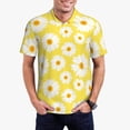 thumbnail image 3 of Rocae Daisies Flowers for Men's Short Sleeve Polo Shirt, Quick Drying Performance Moisture Wicking Sports Men's Golf Shirt 3X-Large, 3 of 9