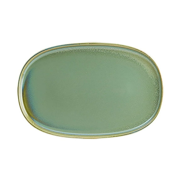 Sage 13" x 9" x h:0.75" Oval Green Porcelain Platter