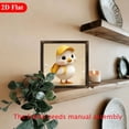 thumbnail image 2 of A 12*12-inch wooden framed painting - a little duck carrying a yellow schoolbag and wearing a yellow hat. It can be used as a home decoration item, or it can be a wonderful gift., 2 of 7