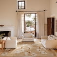 thumbnail image 3 of Toyoso 5'x7' Artistic Orchard Area Rug, Golden Amber Floral Silicone Rug, Aesthetic Botanical Machine Washable Indoor Carpet, Non-Slip Low-Pile Designer Floor Canvas for Master Bedroom, 3 of 9