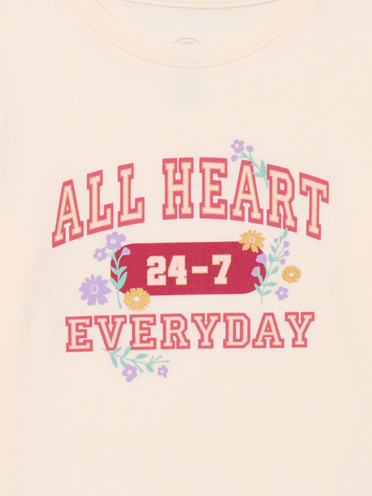 Wonder Nation Girls Embellished Tee with Long Sleeves, Sizes 4-18 & Plus
