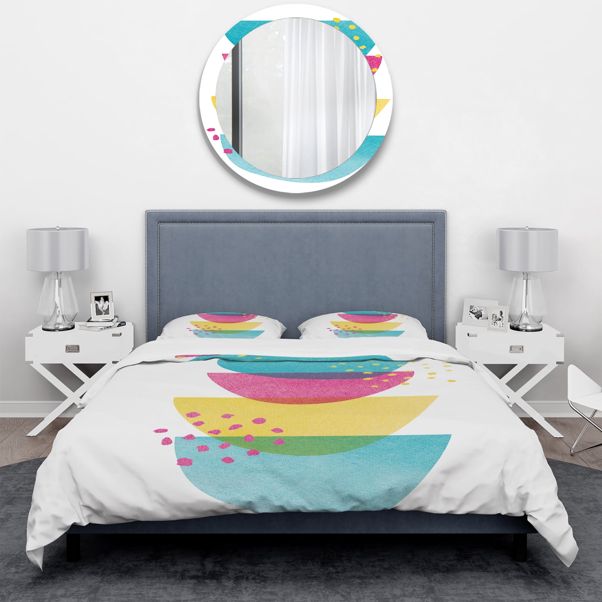 Designart 'Minimal Spots Balance III' Geometric Duvet Cover Set