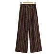 thumbnail image 2 of AherBiu Womens Plaid Pajamas Pants Straight Wide Leg Drawstring Waist Loose Loungewear Slacks, 2 of 3