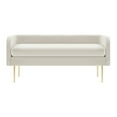 thumbnail image 3 of Marsha Velvet Bench Dainty Cream, 3 of 5