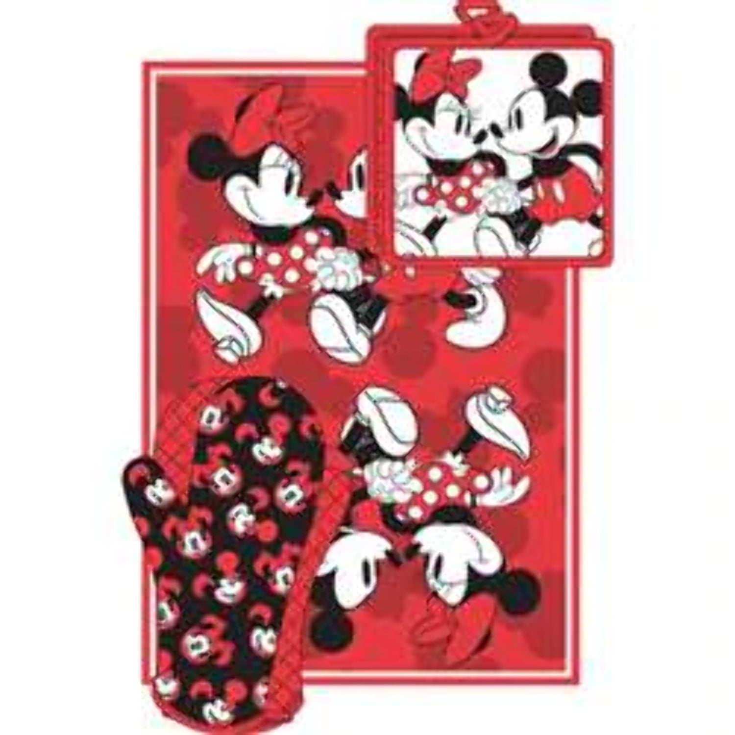 New Jerry Leigh Disney Mickey Mouse Stripes 3-Piece Kitchen Set 