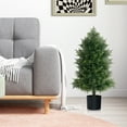 thumbnail image 2 of Gymax 31.5'' Artificial Cedar Topiary Tree Faux Indoor Floor Plant w/ Sturdy Trunk, 2 of 7