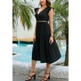 thumbnail image 2 of V Neck Lace Trim Cutout Back Dress for Women Above Knee Length, 2 of 5