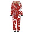 thumbnail image 6 of Odeerbi Christmas Onesie Pajamas for Family Holiday Sleep Jumpsuit Long Sleeve Family Christmas Pajamas Matching Sets Mom Printed Loungewear Jumpsuit Sleepwear Xmas PJs Set Red, 6 of 7
